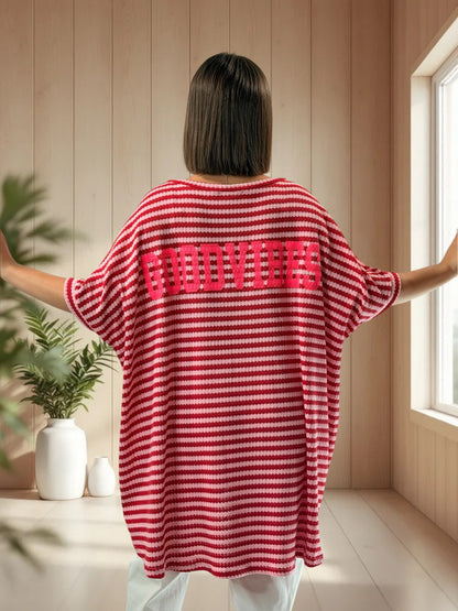 GOOD VIBES - T-SHIRT OVERSIZE EN MAILLE JUSQU'A LA TAILLE 60