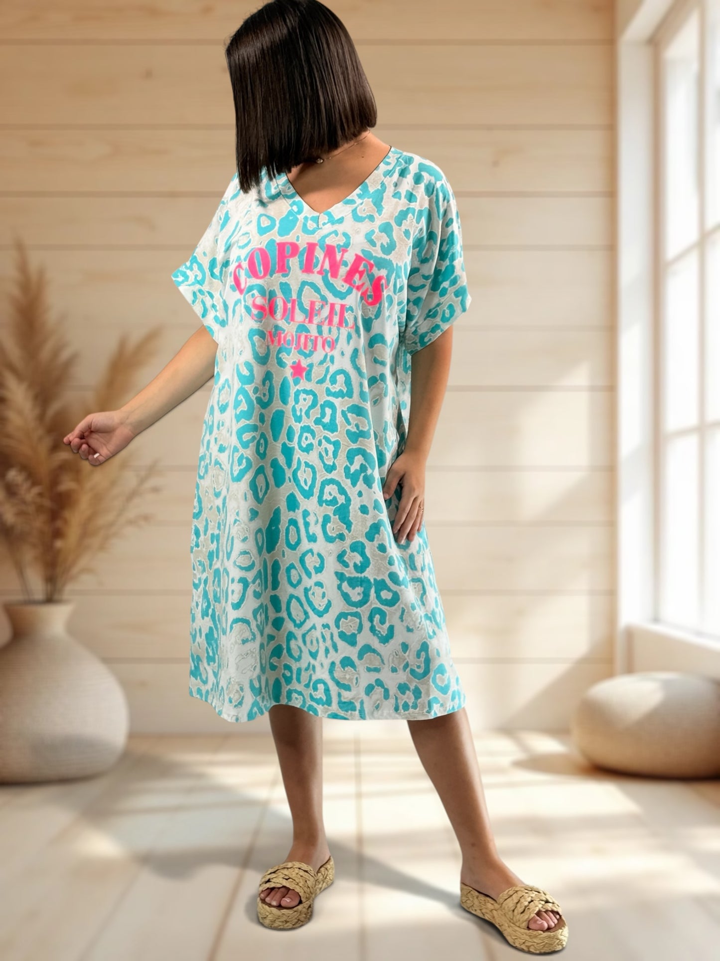 COPINE - ROBE LEOPARD LAGON JUSQU'A LA TAILLE 54