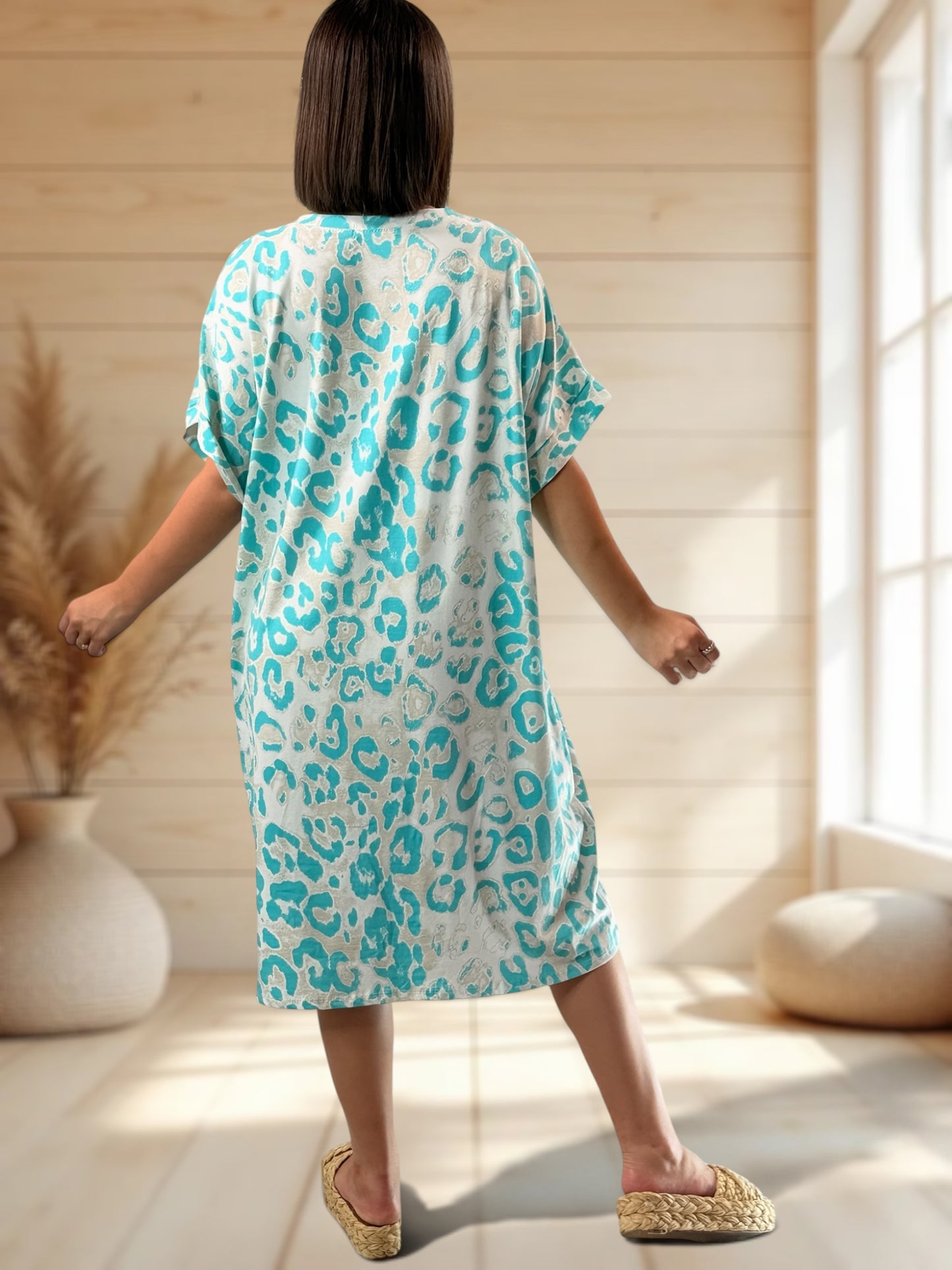 COPINE - ROBE LEOPARD LAGON JUSQU'A LA TAILLE 54