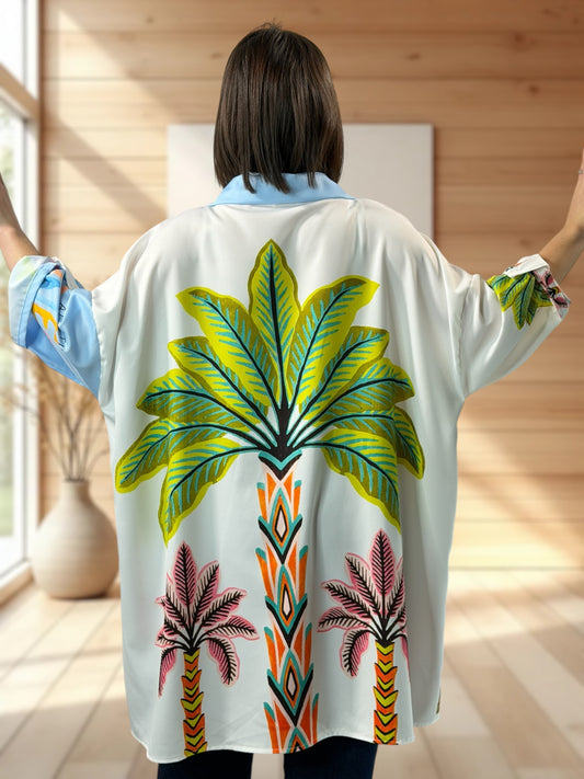 AMANDA - CHEMISE OVERSIZE A MOTIF JUSQU'A LA TAILLE 60