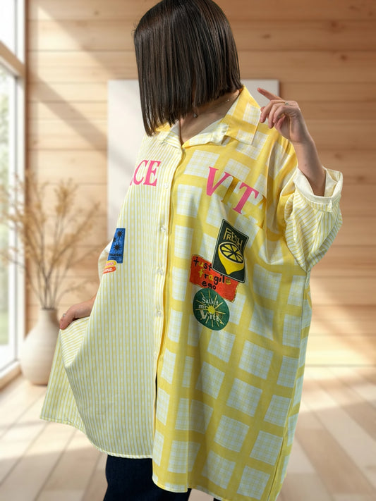 AMANDA - CHEMISE OVERSIZE A MOTIF JUSQU'A LA TAILLE 60