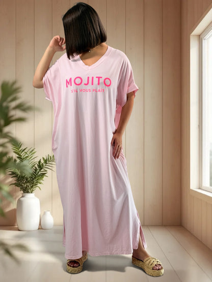 MOJITO - ROBE LONGUE ROSE JUSQU'A LA TAILLE 54/56