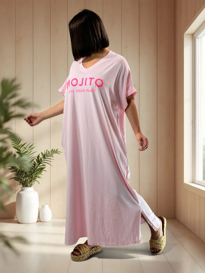 MOJITO - ROBE LONGUE ROSE JUSQU'A LA TAILLE 54/56