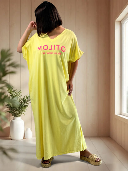 MOJITO - ROBE LONGUE JAUNE JUSQU'A LA TAILLE 54/56