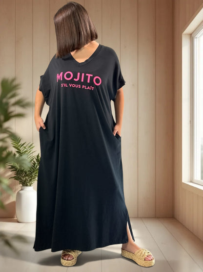 MOJITO - ROBE LONGUE NOIRE JUSQU'A LA TAILLE 54/56