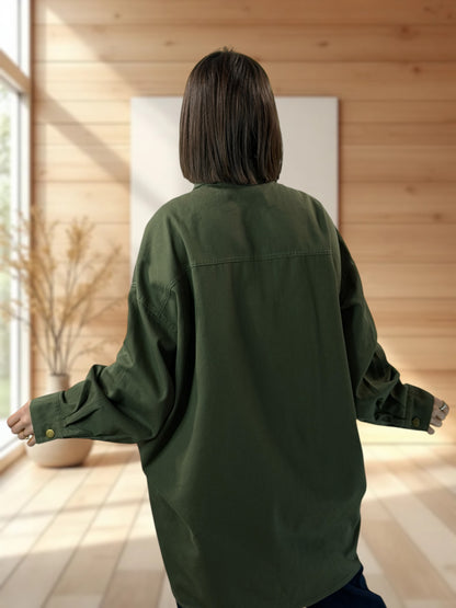 GIULIA - VESTE KAKI OVERSIZE JUSQU'A LA TAILLE 48 A 54/56