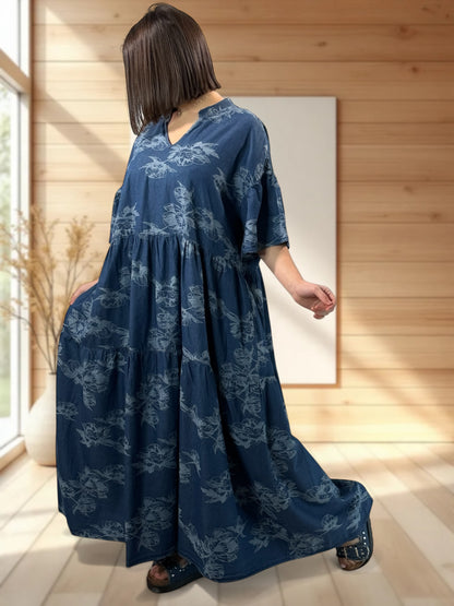 BETTY - ROBE LONGUE EN JEAN JUSQU'A LA TAILLE 50/52