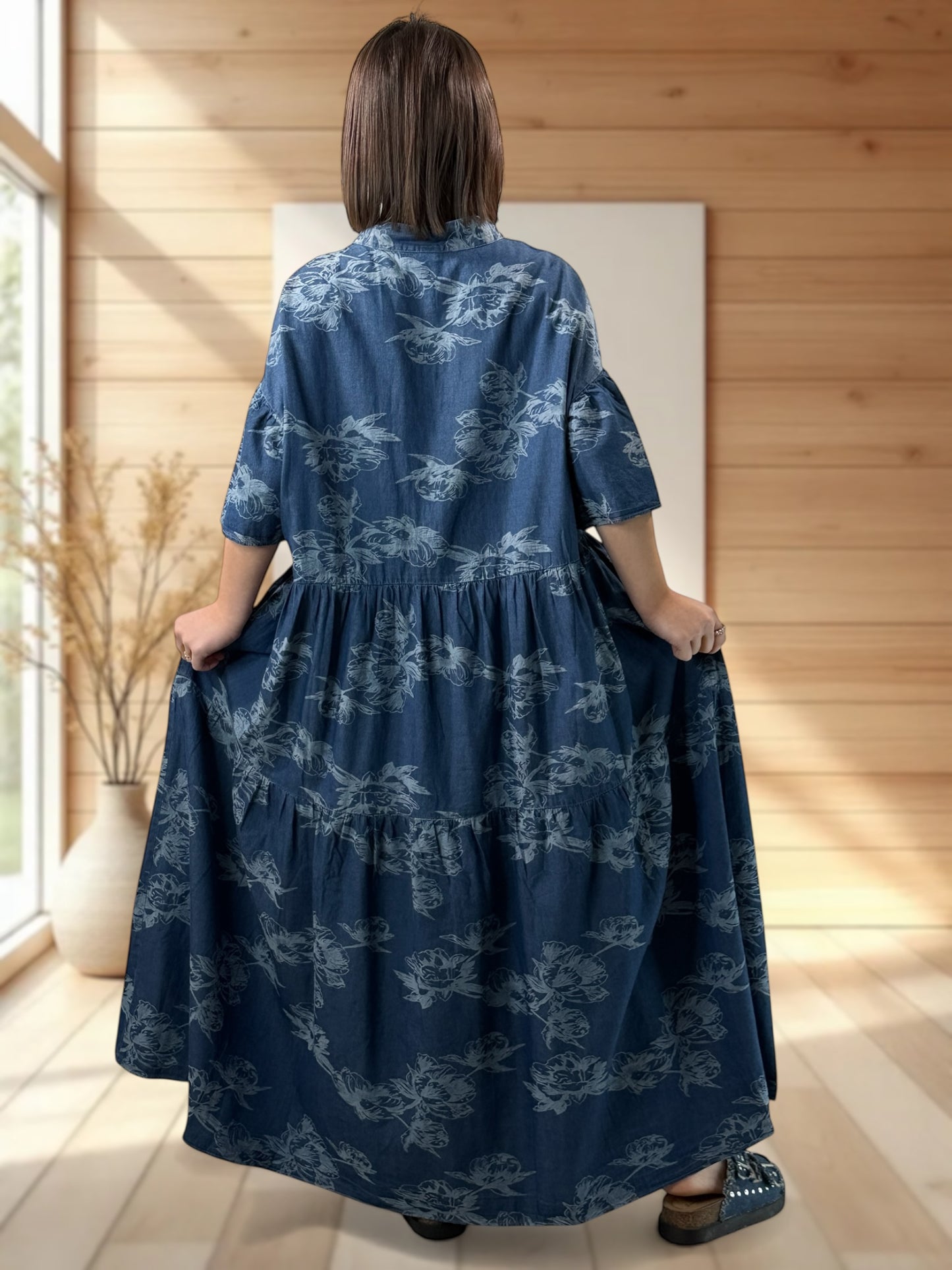 BETTY - ROBE LONGUE EN JEAN JUSQU'A LA TAILLE 50/52
