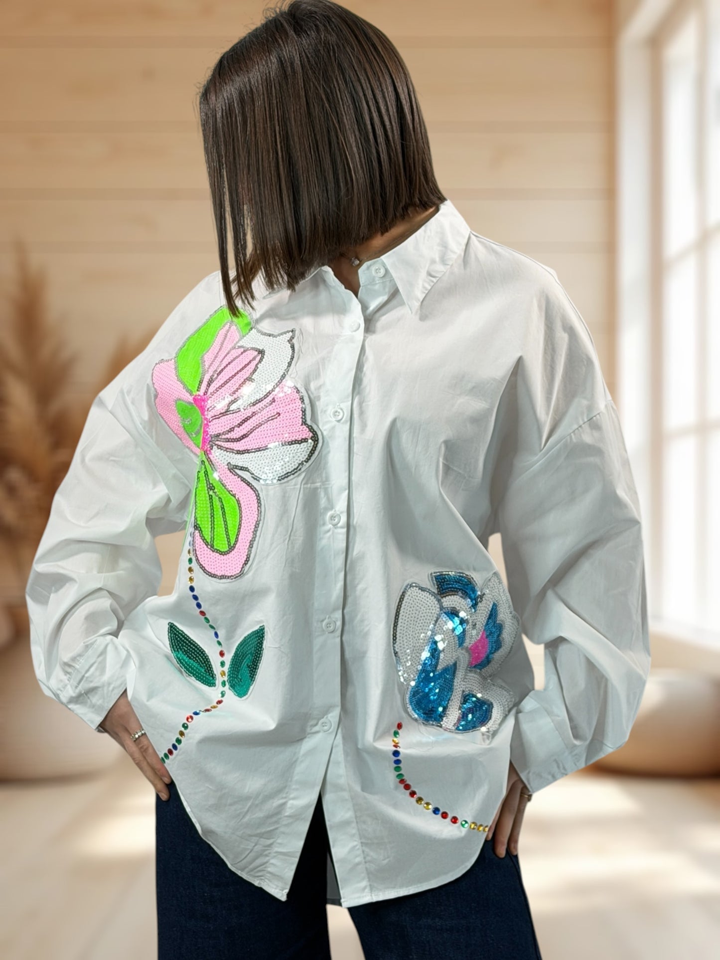 PATOU - CHEMISE OVERSIZE BLANCHE JUSQU'A LA TAILLE 50/52