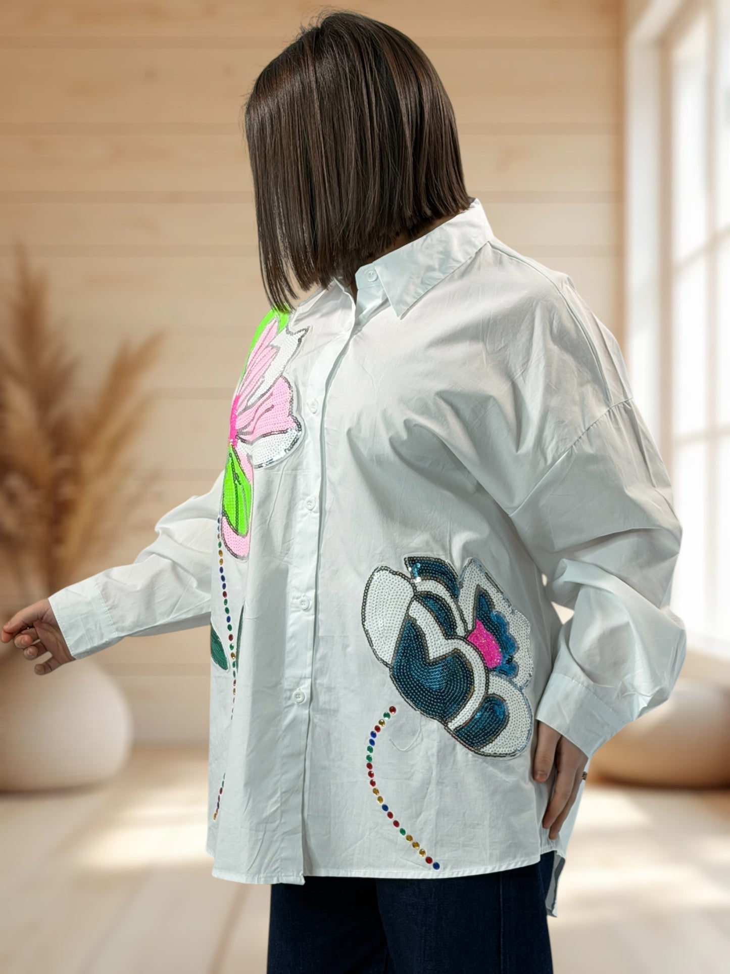 PATOU - CHEMISE OVERSIZE BLANCHE JUSQU'A LA TAILLE 50/52