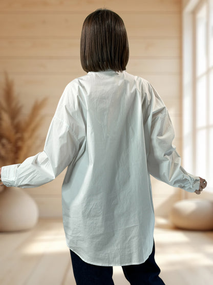 PATOU - CHEMISE OVERSIZE BLANCHE JUSQU'A LA TAILLE 50/52