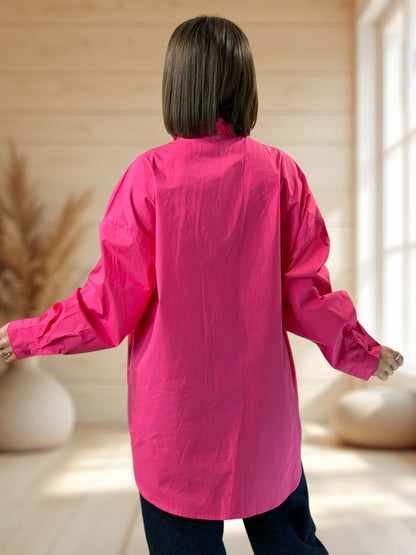 PATOU - CHEMISE OVERSIZE FUCHSIA JUSQU'A LA TAILLE 50/52
