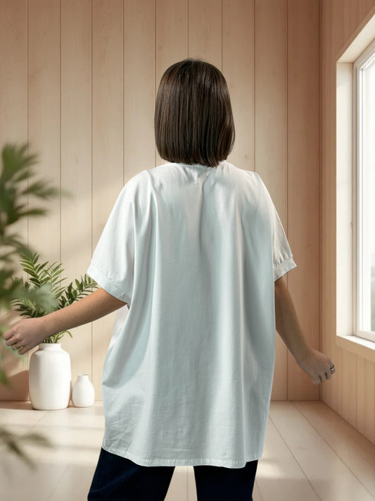 MADOX - T-SHIRT OVERSIZE A MOTIF TAILLE JUSQU'A LA TAILLE 46/48 A 56