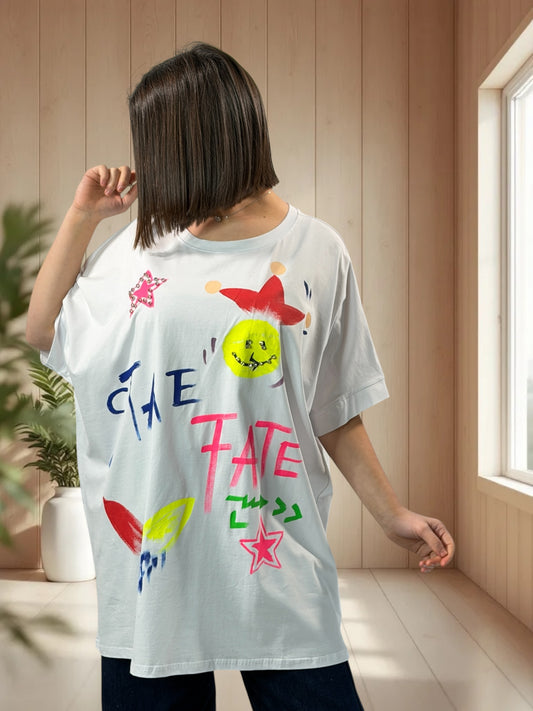 MADOX - T-SHIRT OVERSIZE A MOTIF TAILLE JUSQU'A LA TAILLE 46/48 A 56
