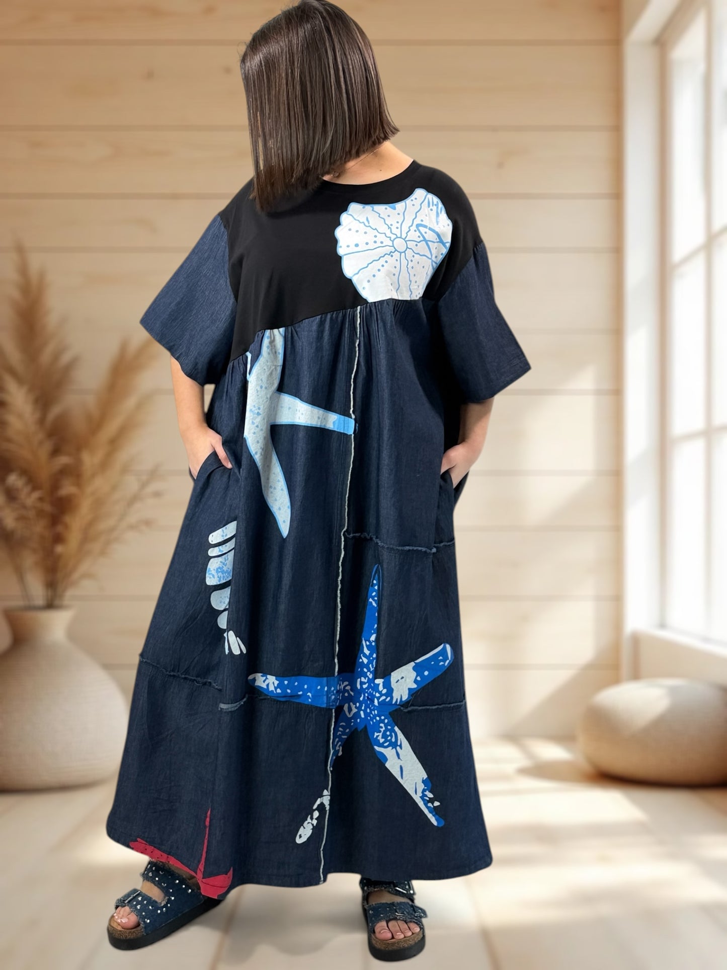 EVELINA - ROBE LONGUE A MOTIF JUSQU'A LA TAILLE 54