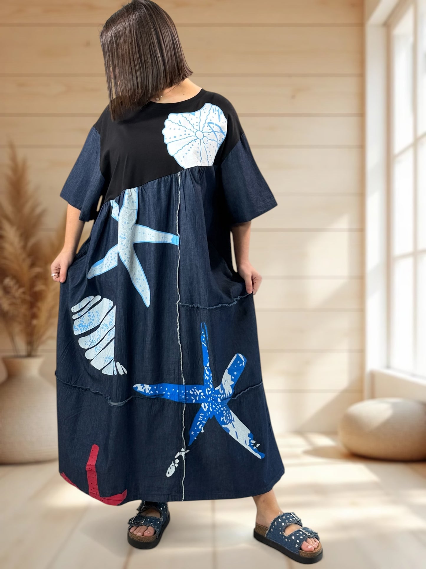 EVELINA - ROBE LONGUE A MOTIF JUSQU'A LA TAILLE 54