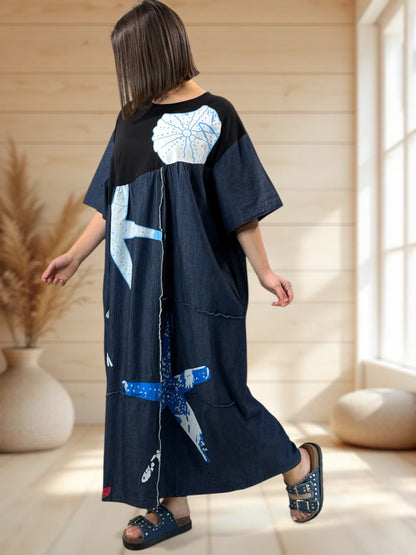 EVELINA - ROBE LONGUE A MOTIF JUSQU'A LA TAILLE 54