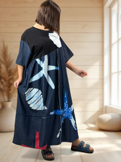 EVELINA - ROBE LONGUE A MOTIF JUSQU'A LA TAILLE 54