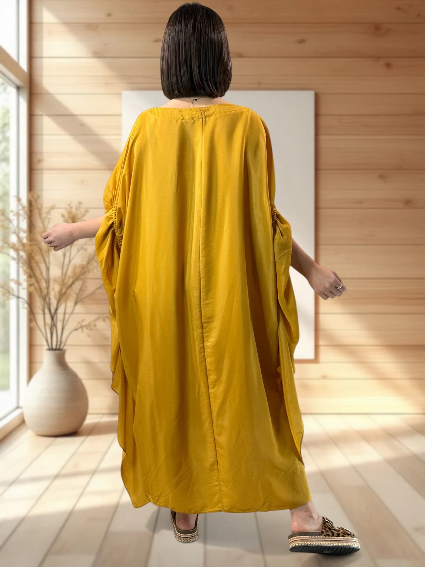 AMANDINE - ROBE OVERSIZE CURRY JUSQU'A LA TAILLE 54