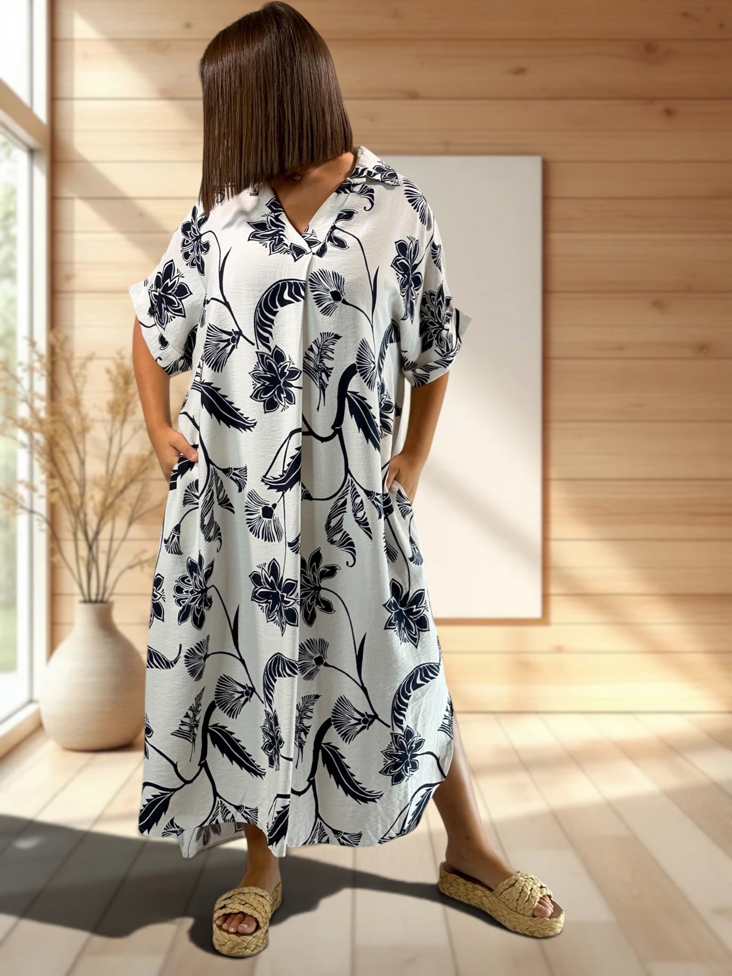 ISABELLA - ROBE OVERSIZE MOTIF MARINE JUSQU'A LA TAILLE 54