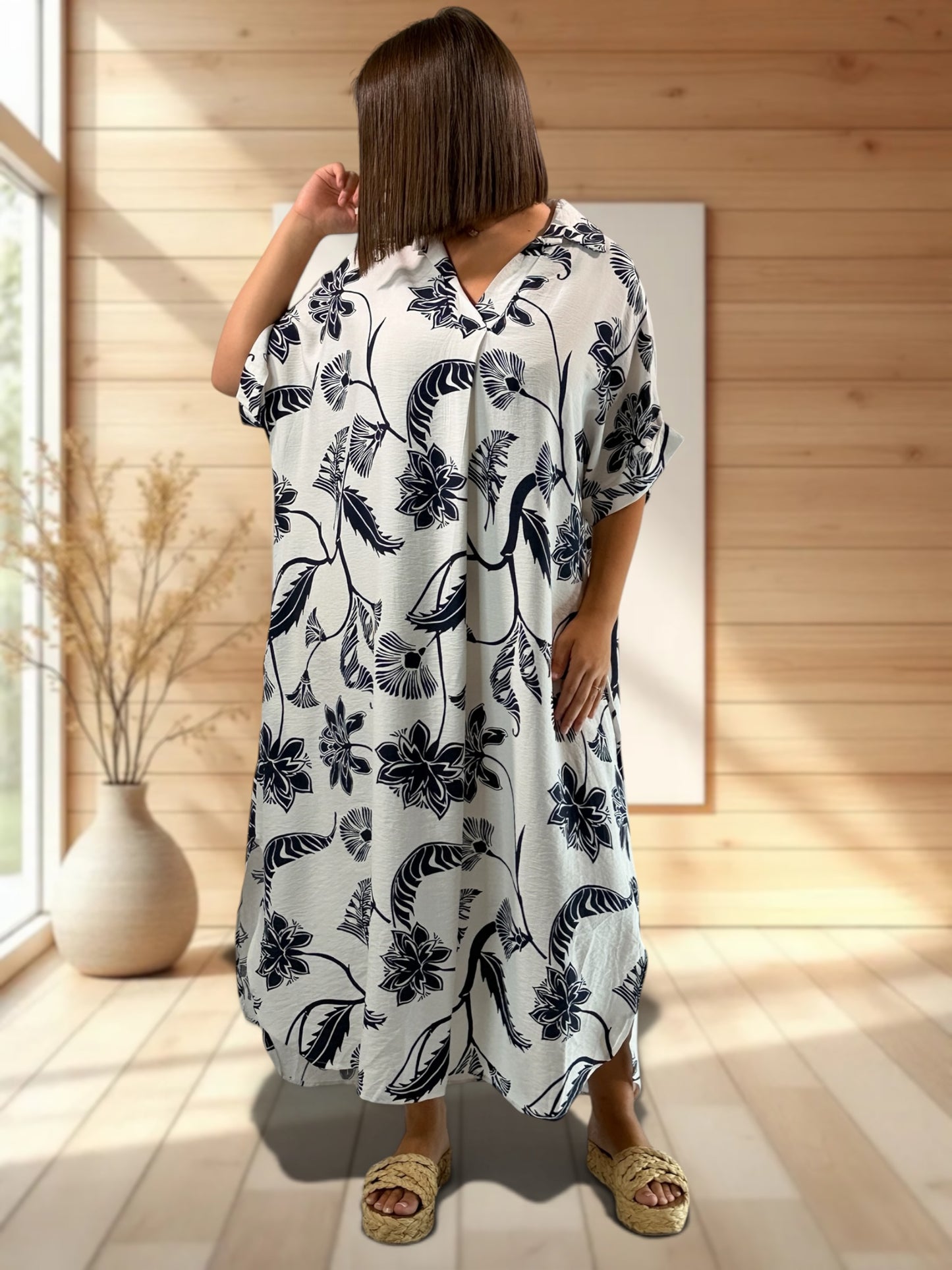 ISABELLA - ROBE OVERSIZE MOTIF MARINE JUSQU'A LA TAILLE 54