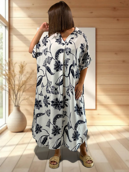 ISABELLA - ROBE OVERSIZE MOTIF MARINE JUSQU'A LA TAILLE 54