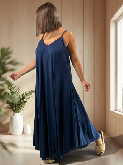 CECILIA - ROBE LONGUE MARINE JUSQU'A LA TAILLE 54/56
