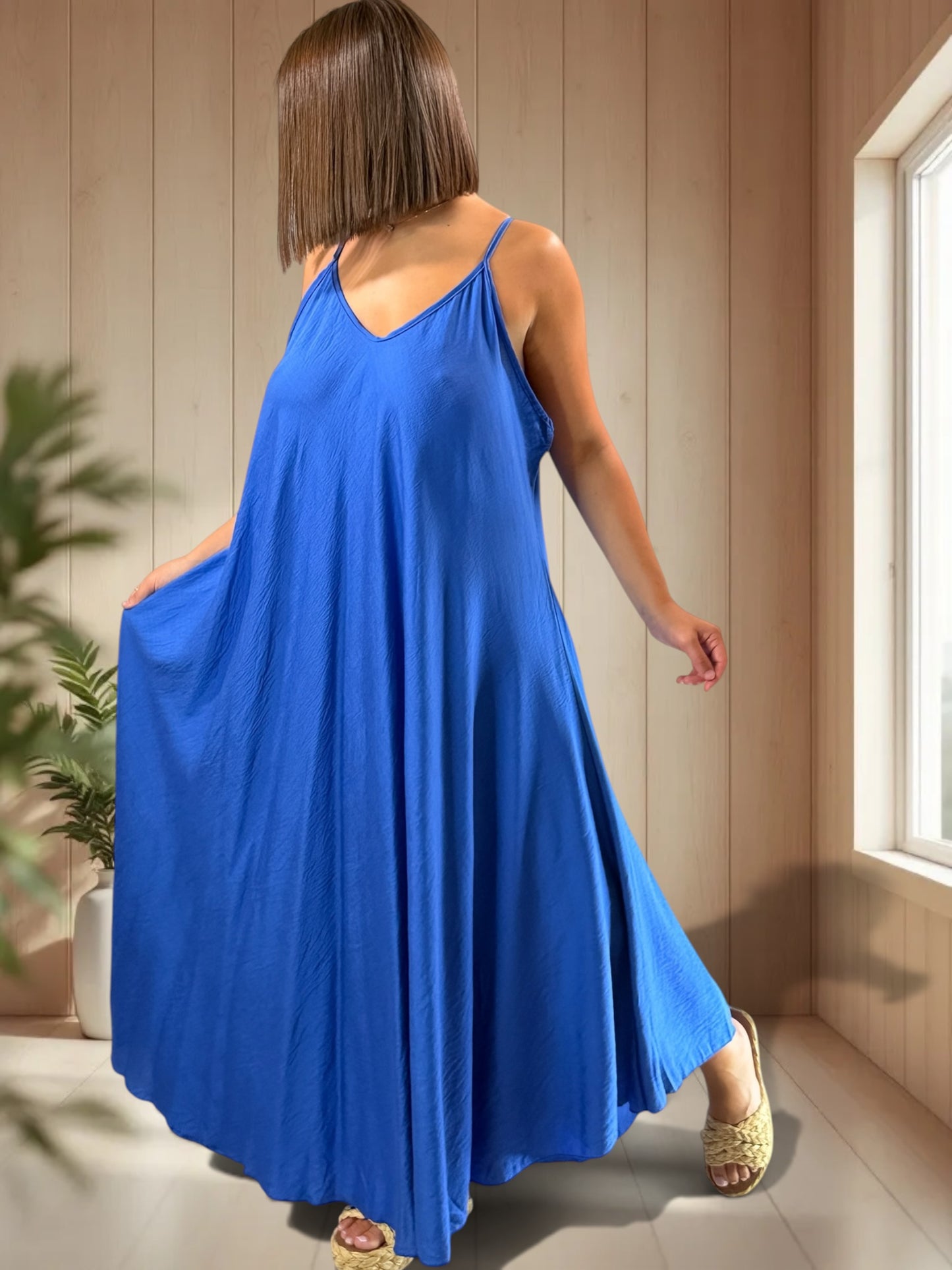 CECILIA - ROBE LONGUE BLEUE JUSQU'A LA TAILLE 54/56