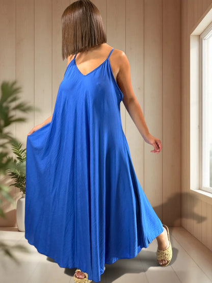 CECILIA - ROBE LONGUE BLEUE JUSQU'A LA TAILLE 54/56