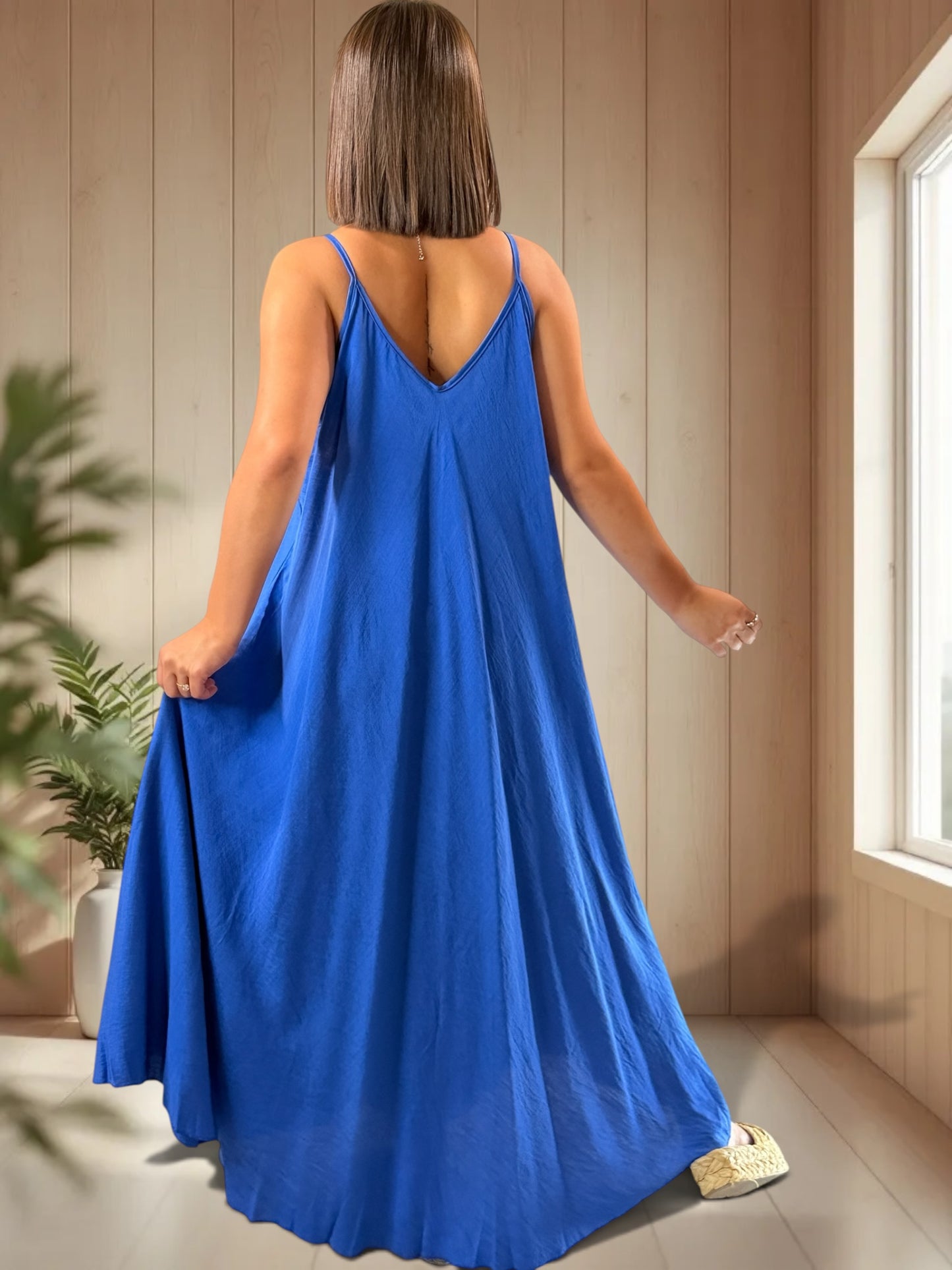 CECILIA - ROBE LONGUE BLEUE JUSQU'A LA TAILLE 54/56