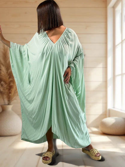 BARBARA - ROBE OVERSIZE VERTE JUSQU'A LA TAILLE 60