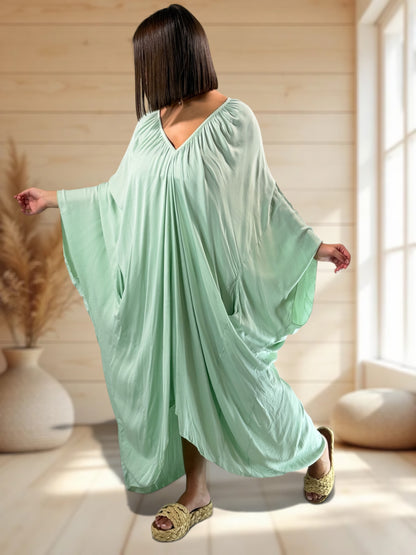 BARBARA - ROBE OVERSIZE VERTE JUSQU'A LA TAILLE 60