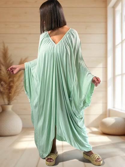 BARBARA - ROBE OVERSIZE VERTE JUSQU'A LA TAILLE 60