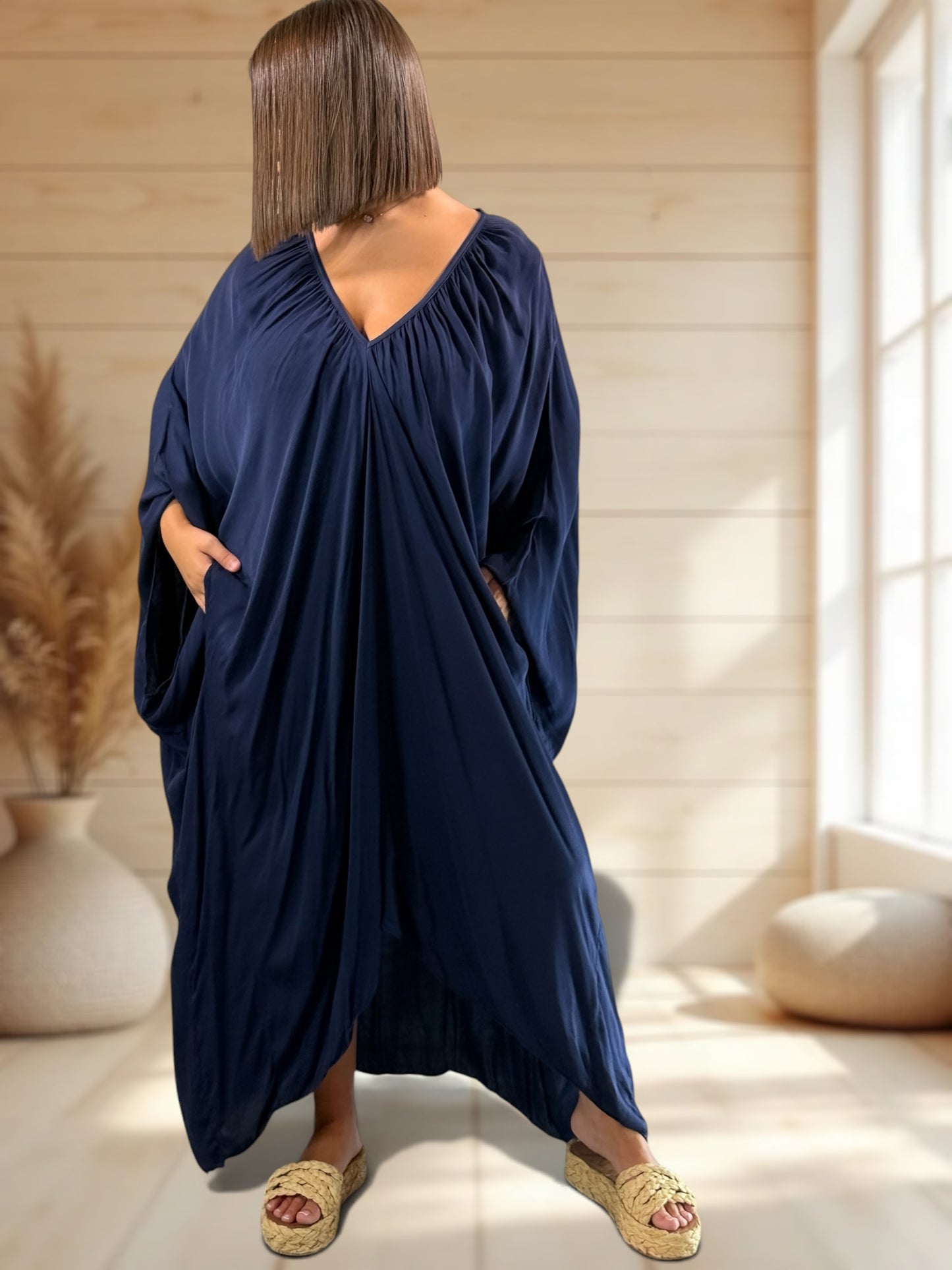 BARBARA - ROBE OVERSIZE MARINE JUSQU'A LA TAILLE 60