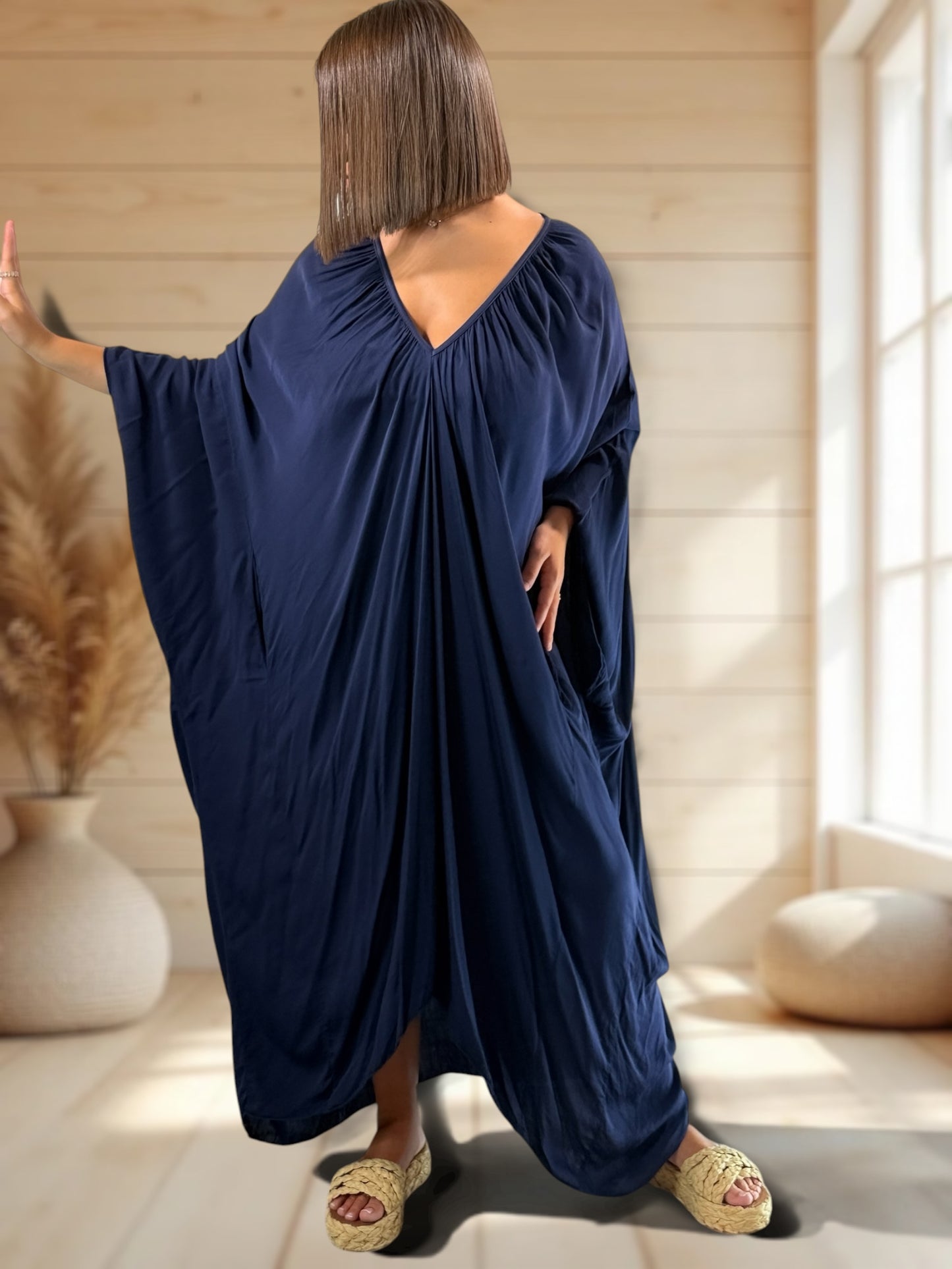 BARBARA - ROBE OVERSIZE MARINE JUSQU'A LA TAILLE 60