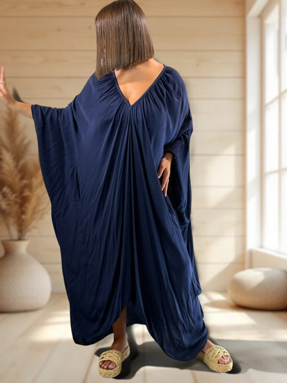 BARBARA - ROBE OVERSIZE MARINE JUSQU'A LA TAILLE 60