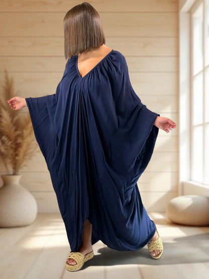 BARBARA - ROBE OVERSIZE MARINE JUSQU'A LA TAILLE 60