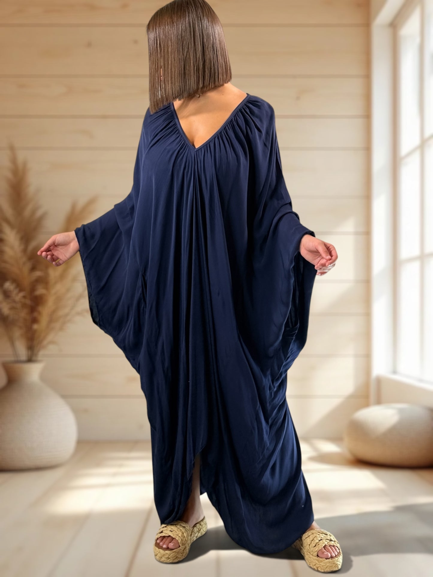 BARBARA - ROBE OVERSIZE MARINE JUSQU'A LA TAILLE 60