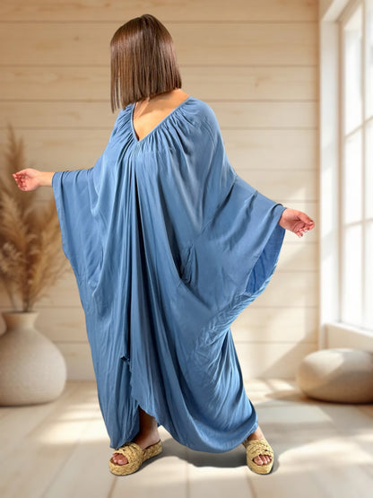 BARBARA - ROBE OVERSIZE BLEUE JUSQU'A LA TAILLE 60
