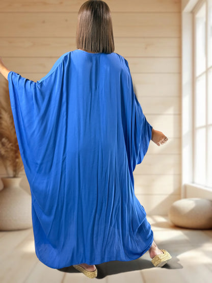 BARBARA - ROBE OVERSIZE BLEUE JUSQU'A LA TAILLE 60