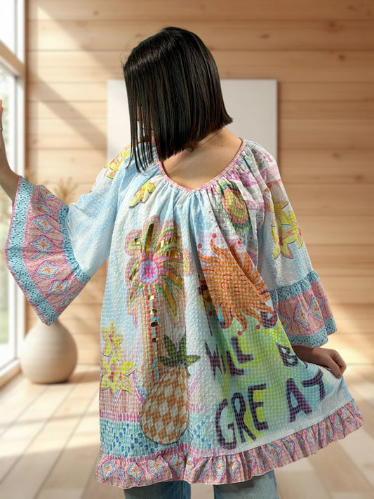 CATALINA  - TUNIQUE A MOTIF JUSQU'A LA TAILLE 54