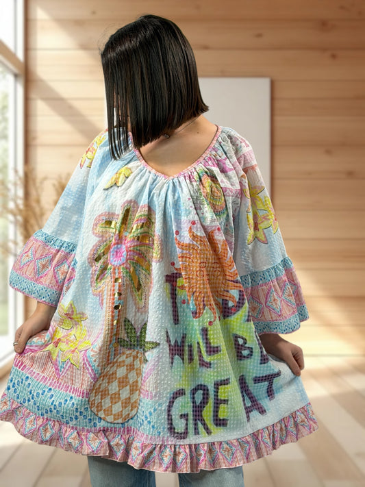 CATALINA  - TUNIQUE A MOTIF JUSQU'A LA TAILLE 54