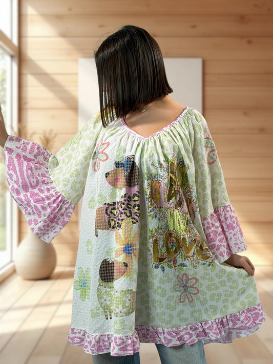 CATALINA  - TUNIQUE A MOTIF JUSQU'A LA TAILLE 54