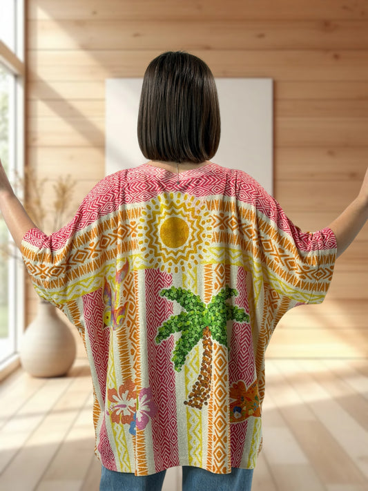 MAGNOLIA - TEE-SHIRT OVERSIZE FLUIDE SCINTILLANT JUSQU'A LA TAILLE 56