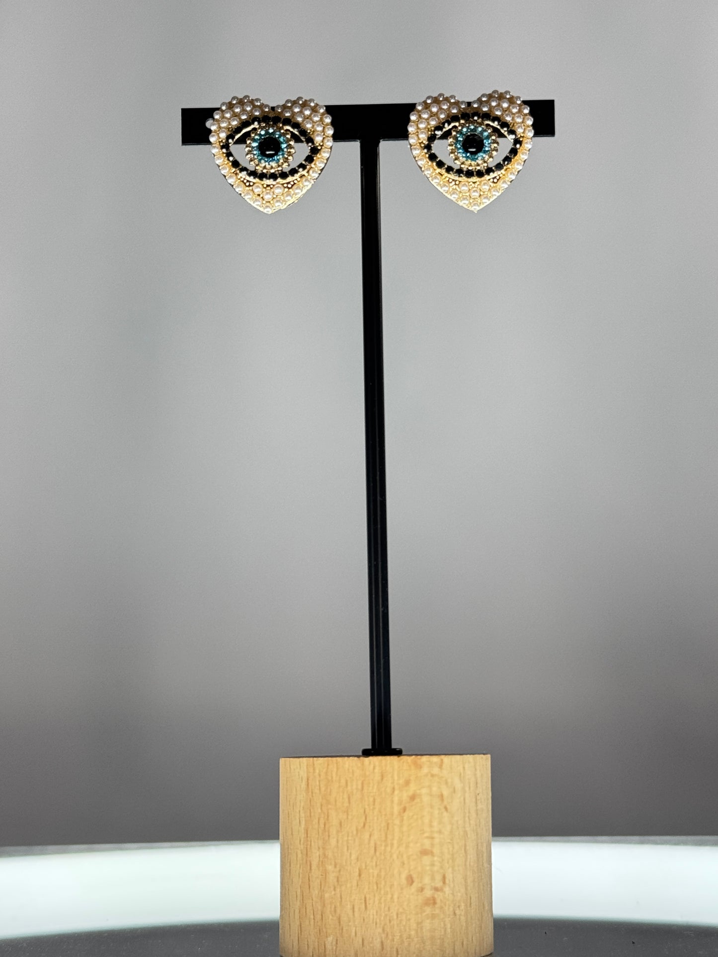 CORFOU - BOUCLES D'OREILLES OEIL EN STRASS