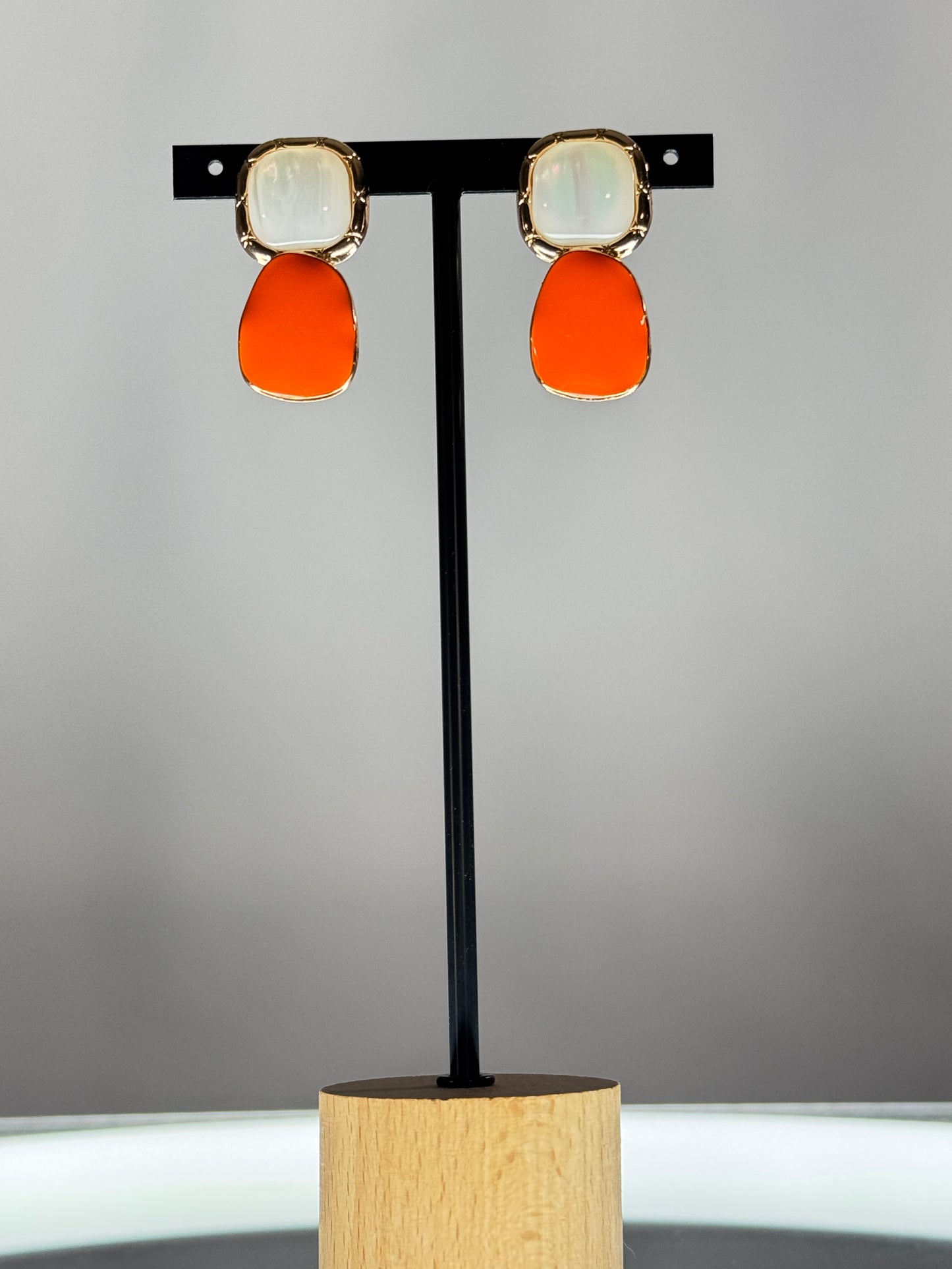ISA - BOUCLES D'OREILLES ORANGE DORE