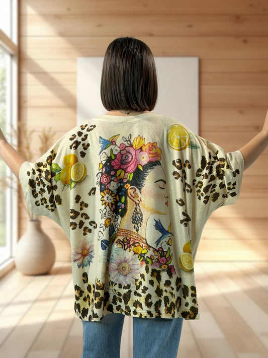 MAGNOLIA - TEE-SHIRT OVERSIZE FLUIDE SCINTILLANT JUSQU'A LA TAILLE 56