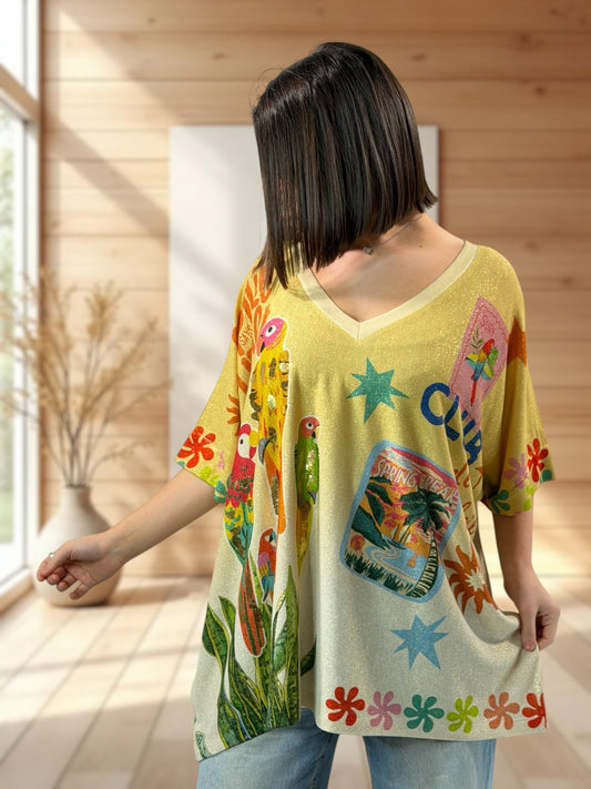 MAGNOLIA - TEE-SHIRT OVERSIZE FLUIDE SCINTILLANT JUSQU'A LA TAILLE 56