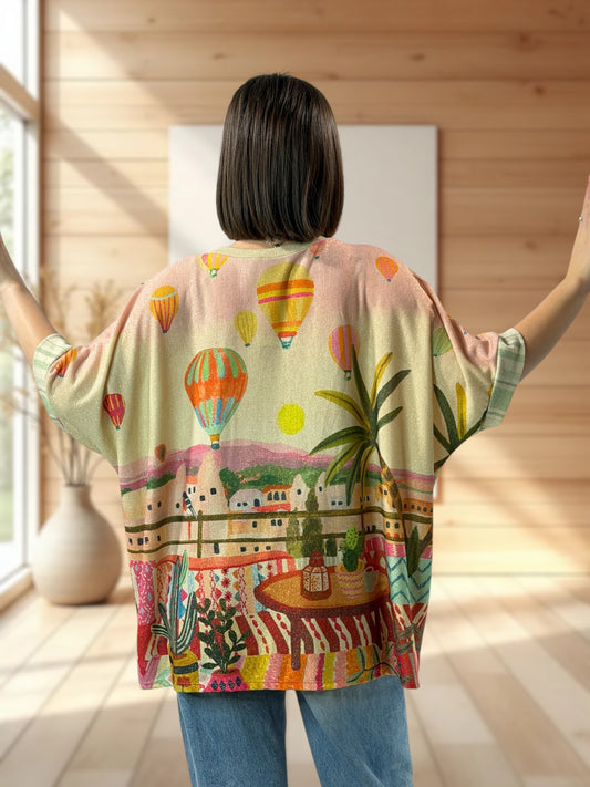 MAGNOLIA - TEE-SHIRT OVERSIZE FLUIDE SCINTILLANT JUSQU'A LA TAILLE 56