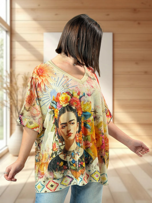 MAGNOLIA - TEE-SHIRT OVERSIZE FLUIDE SCINTILLANT JUSQU'A LA TAILLE 56